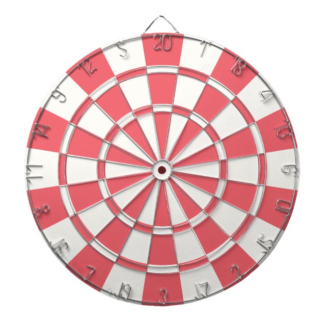 Coral And White Dartboard (Front)