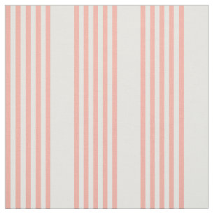 Coral and white five stripe pattern fabric