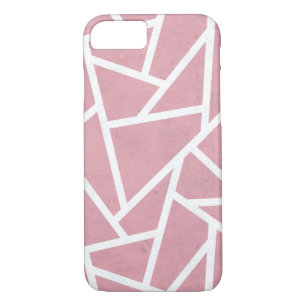 Coral and white mosaic pattern Case-Mate iPhone case