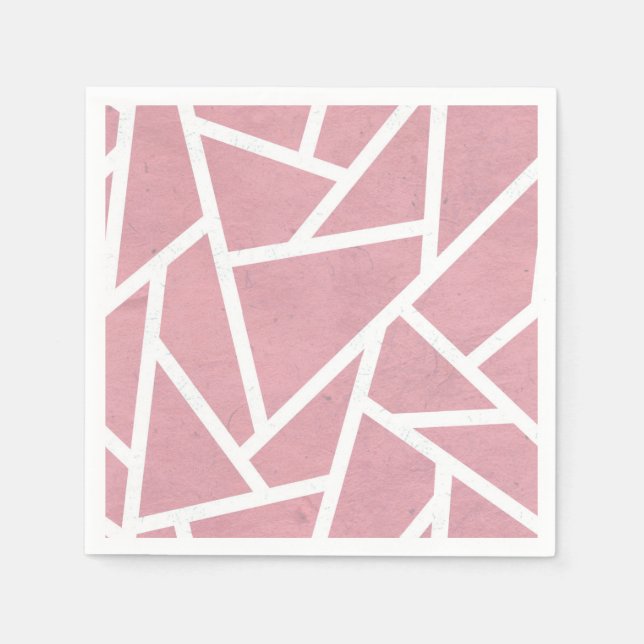 Coral and white mosaic pattern napkin (Front)