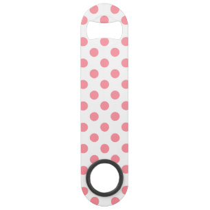 Coral and white polka dots