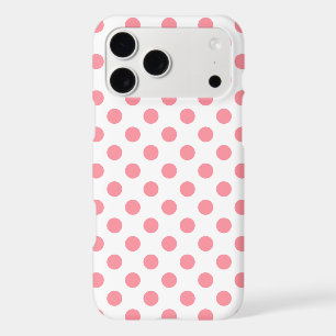 Coral and white polka dots