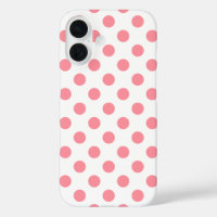 Coral and white polka dots
