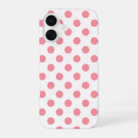 Coral and white polka dots