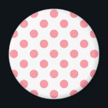 Coral and white polka dots magnet<br><div class="desc">Coral and white polka dots</div>