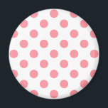Coral and white polka dots magnet<br><div class="desc">Coral and white polka dots</div>