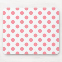 Coral and white polka dots