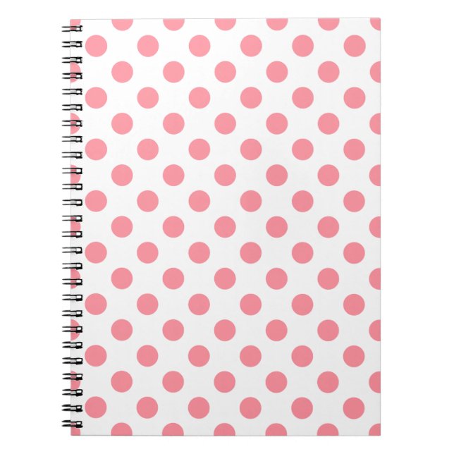 Coral and white polka dots notebook (Front)