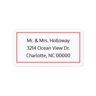Coral and White RSVP Address Label