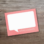 Coral and White Talk Bubble Personalised Name Post-it Notes<br><div class="desc">A delightful cartoon design for you to send messages. If you need to adjust the artwork,  click on the customise it button and make changes.</div>