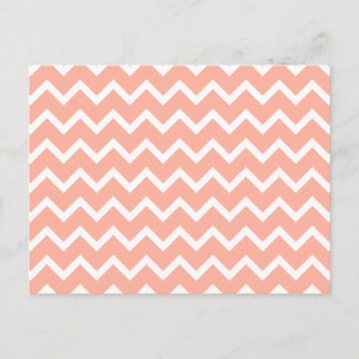Coral and White Zig Zag Pattern. Postcard