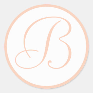 Coral and Whte Monogrammed Wedding Envelope Seals