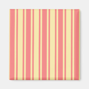 Coral and yellow candy stripes magnet