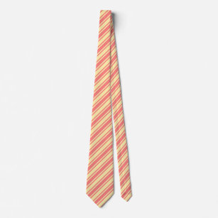 Coral and yellow candy stripes tie