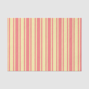 Coral and yellow candy stripes tissue paper