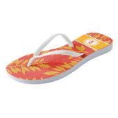 Coral and Yellow Tropical Cabana with Monogram Jandals (Angled)