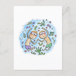 Coral Anniversary Postcard