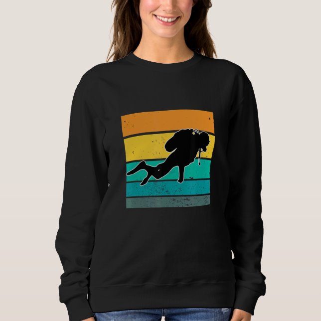 Coral Apnea Diver Hobby Retro Diving Sport Sweatshirt (Front)