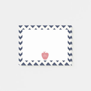 Coral Apple Navy Chevron Teacher Post-it® Notes