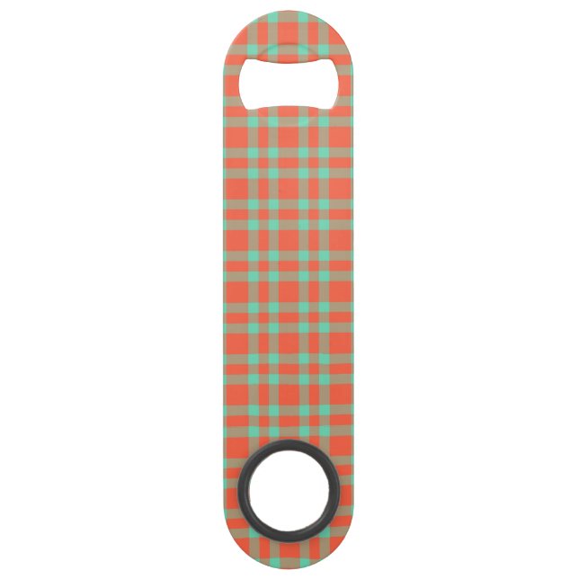 Coral Aquamarine Plaid Pattern (Front)