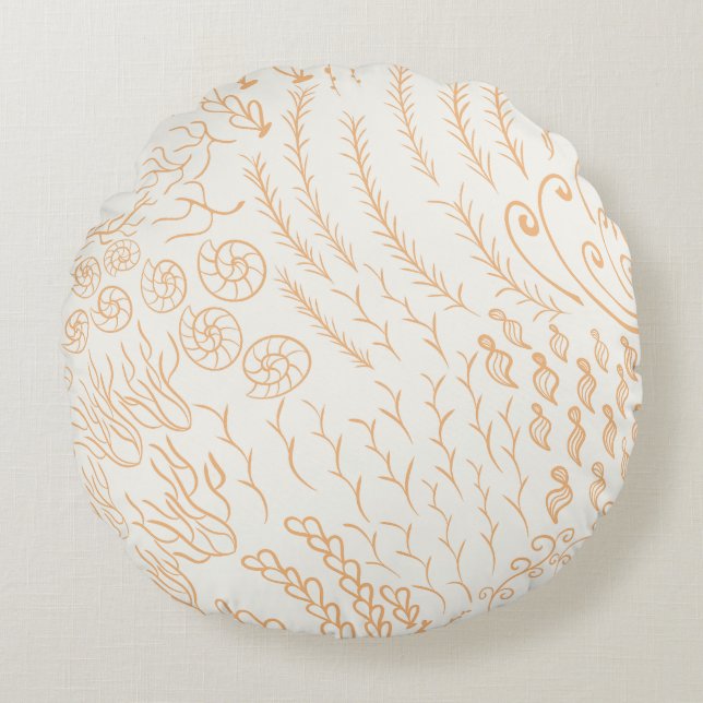 Coral | Beachy | Peach Round Cushion (Front)
