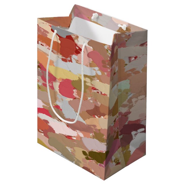 Coral Beads Paint Splatter gift bag (Front Angled)