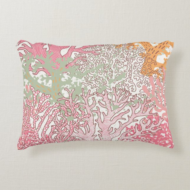 Coral Beauty: Underwater Pattern Wonderland. Decorative Cushion (Front)