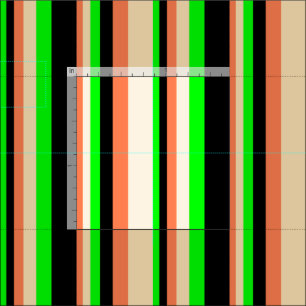 Coral, Beige, Lime & Black Coloured Stripes Fabric