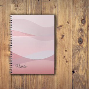 Coral beige pink name Spiral Photo Notebook