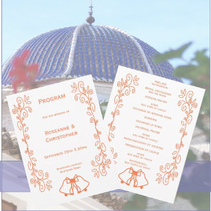 Coral Bells Scrollwork Design Wedding Programme