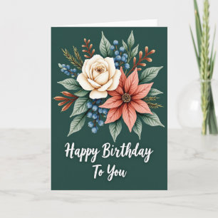 Coral Berry Birthday Card