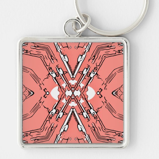 ~ Coral Black and White ~ Keychain (Front)