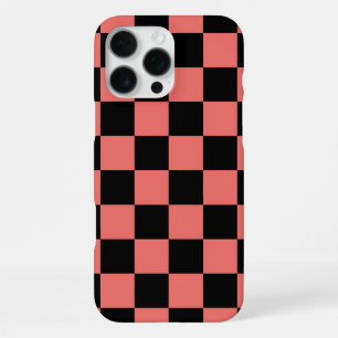 Coral Black Chequerboard iPhone 16 Pro Max Case