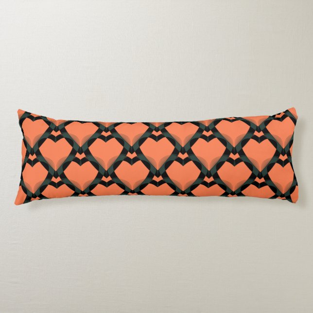 Coral Black hearts Body Cushion (Front)