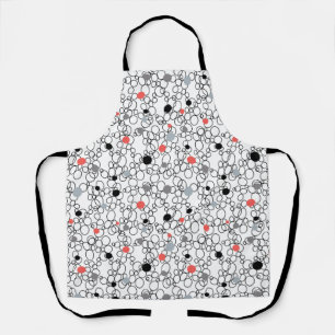 Coral Black White Circles, Dots Apron