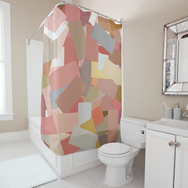 Coral Blocks  shower curtain (In Situ)