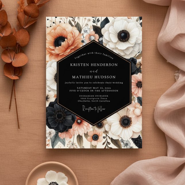 Coral Bloom Opulent Wedding Invitation (Creator Uploaded)