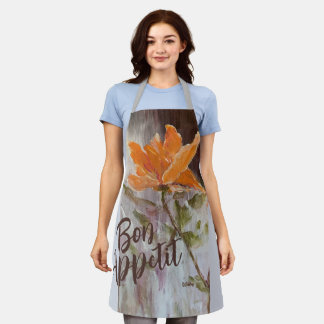 Coral Blooms All-Over Print Apron