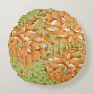 Coral Blooms Round Cushion