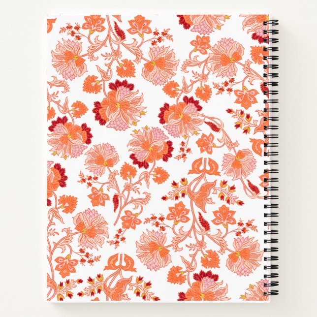 "Coral Blossom" Artistic Hardcover Spiral Notebook (Back)