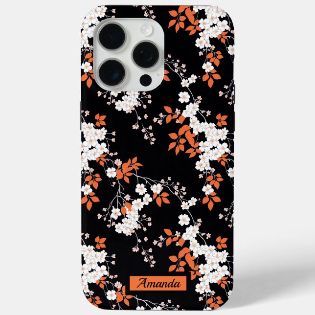 Coral Blossom Elegance Personalised Phone Case (Back)