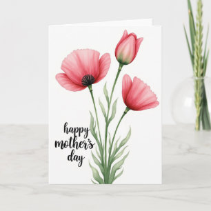 Coral Blossoms Mothers Day Card