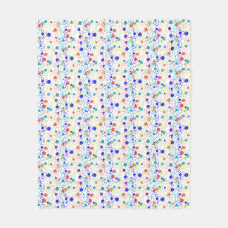 Coral Blue Aqua Lime Green Circles Dots Fleece Blanket