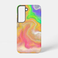 Coral, Blue, Green, Pink Abstract Fluid Art