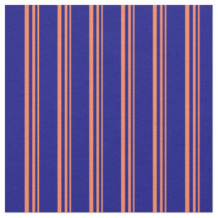 Coral & Blue Lines Fabric