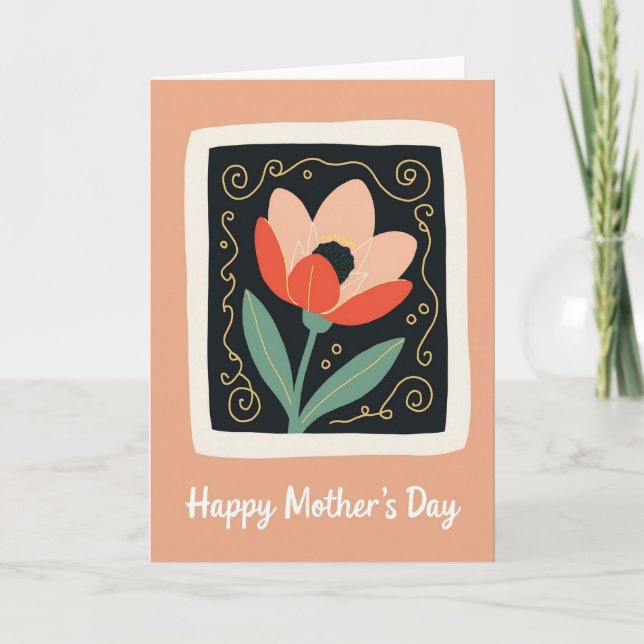 Coral Blush Mothers Day Bloom Card (Front)