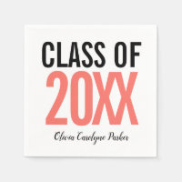 Coral Bold Modern Graduation any year