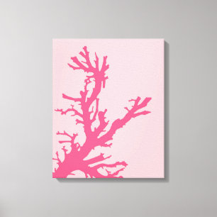 Coral Branch, Shades of Coral Pink Canvas Print