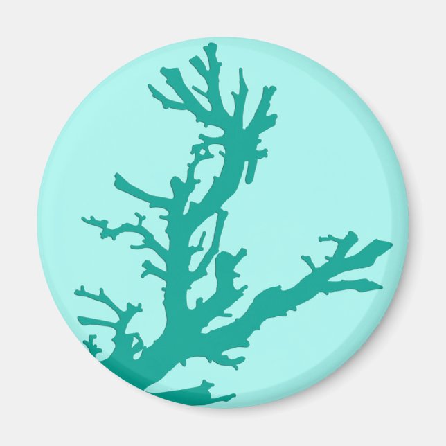 Coral branch - turquoise and aqua magnet (Front)