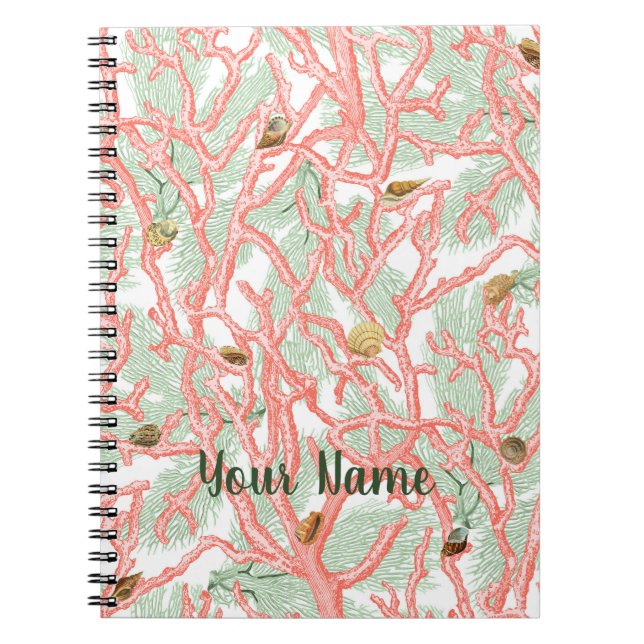 Coral Branches with Seashells Writing Journal (Front)